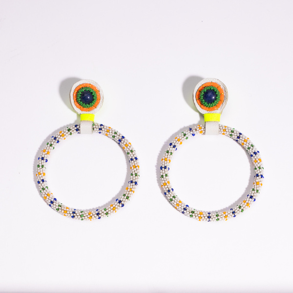 Robin Mollicone Large Beaded Hoop Earrings Robin Mollicone Large Beaded Hoop Earrings