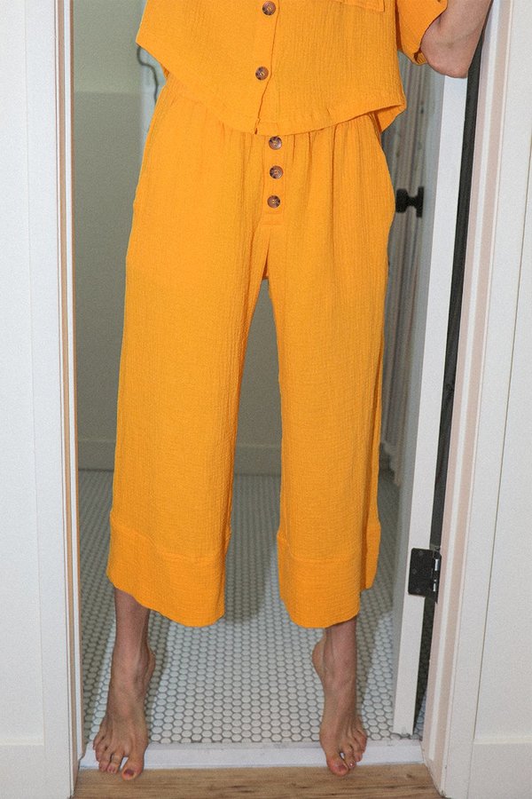 BACK BEAT RAGS Organic Cotton Pajama Bottom - Saffron BACK BEAT RAGS Organic Cotton Pajama Bottom - Saffron