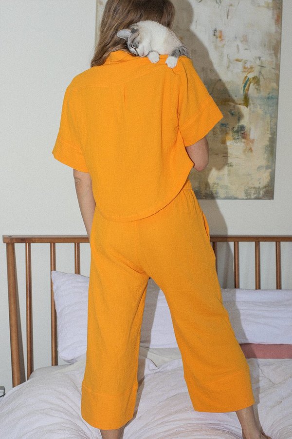 BACK BEAT RAGS Organic Cotton Pajama Bottom - Saffron BACK BEAT RAGS Organic Cotton Pajama Bottom - Saffron