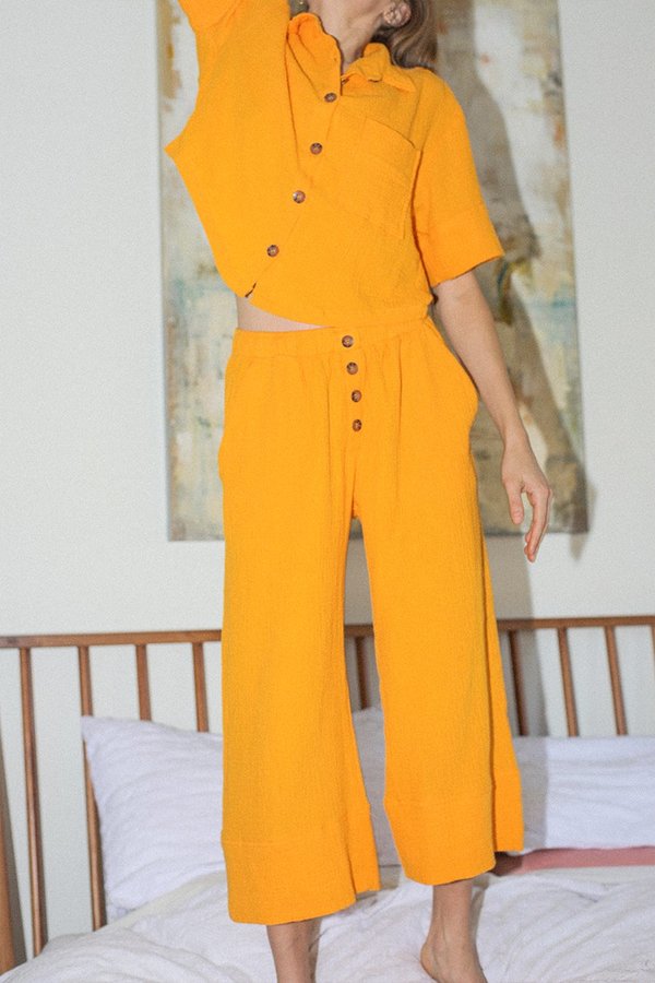 BACK BEAT RAGS Organic Cotton Pajama Bottom - Saffron BACK BEAT RAGS Organic Cotton Pajama Bottom - Saffron