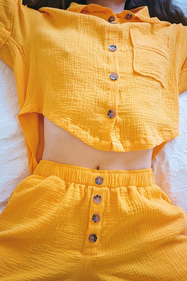BACK BEAT RAGS Organic Cotton Pajama Bottom - Saffron BACK BEAT RAGS Organic Cotton Pajama Bottom - Saffron