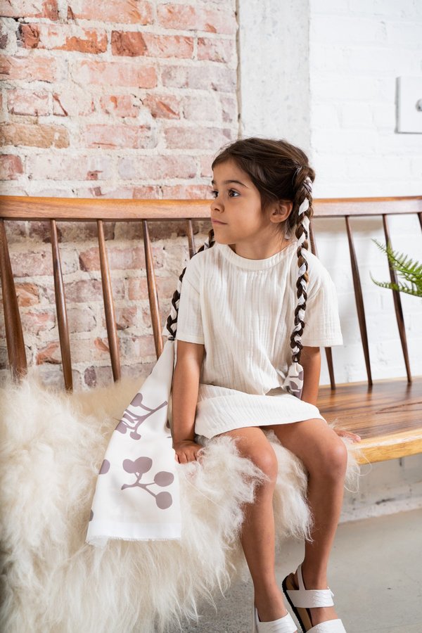 Kids Gauze Shift Dress - White Kids Gauze Shift Dress - White