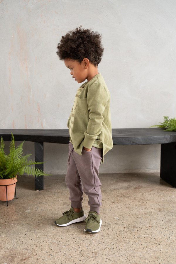 kids Omamimini Textured Terry Sweatpants - Stone kids Omamimini Textured Terry Sweatpants - Stone