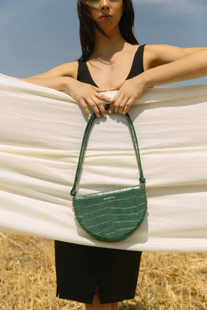 Audette Nuit Bag - Croco Green Audette Nuit Bag - Croco Green