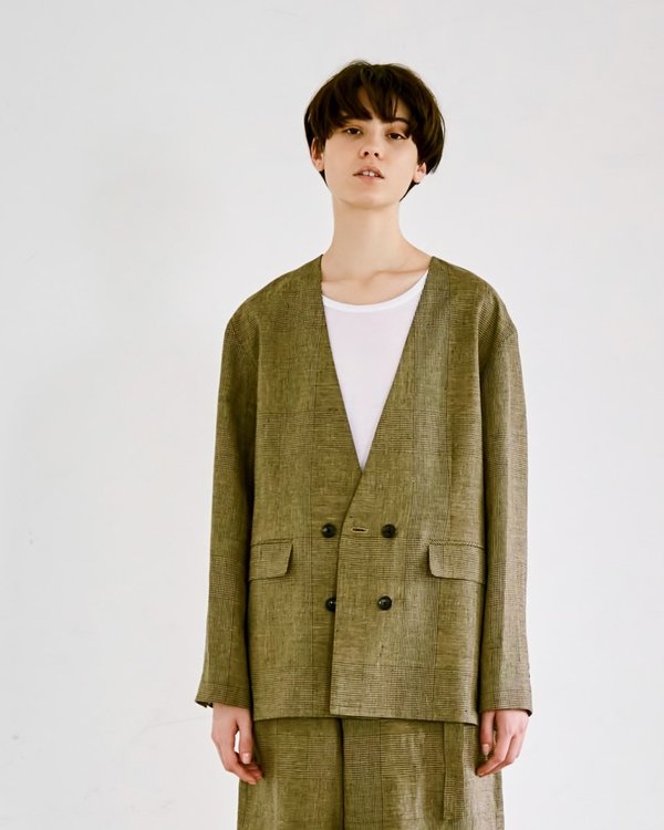 Nicholson & Nicholson Collarless Blazer - Voyage Nicholson & Nicholson Collarless Blazer - Voyage