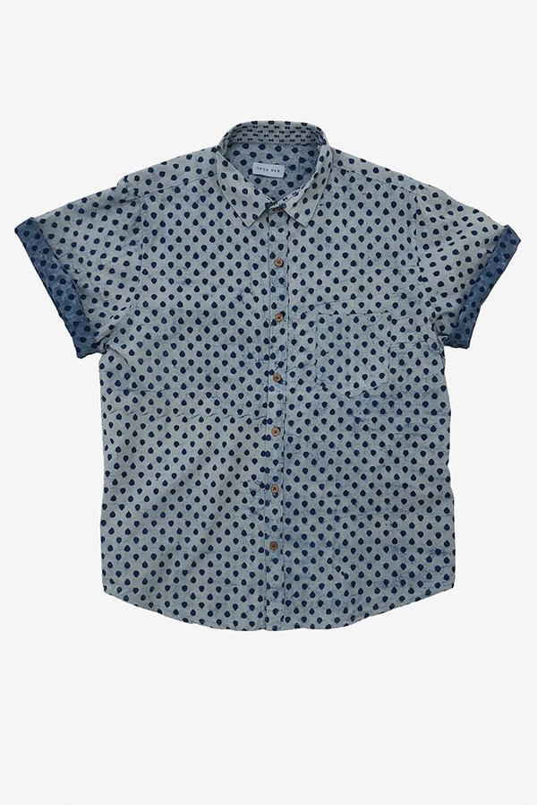 Raga Man Indigo SS Button Down Shirt - Drops Raga Man Indigo SS Button Down Shirt - Drops