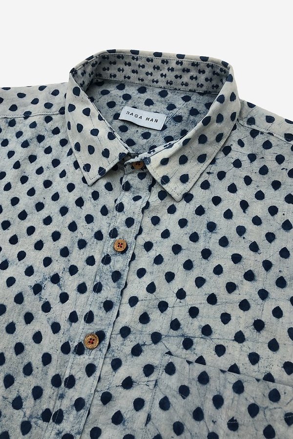 Raga Man Indigo SS Button Down Shirt - Drops Raga Man Indigo SS Button Down Shirt - Drops