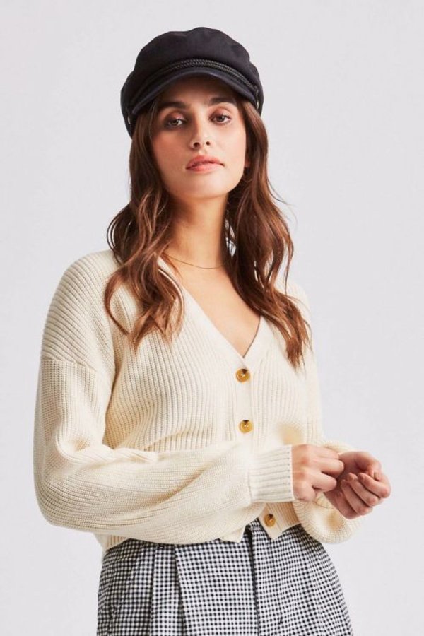 Brixton Barrio Cardigan - Dove 