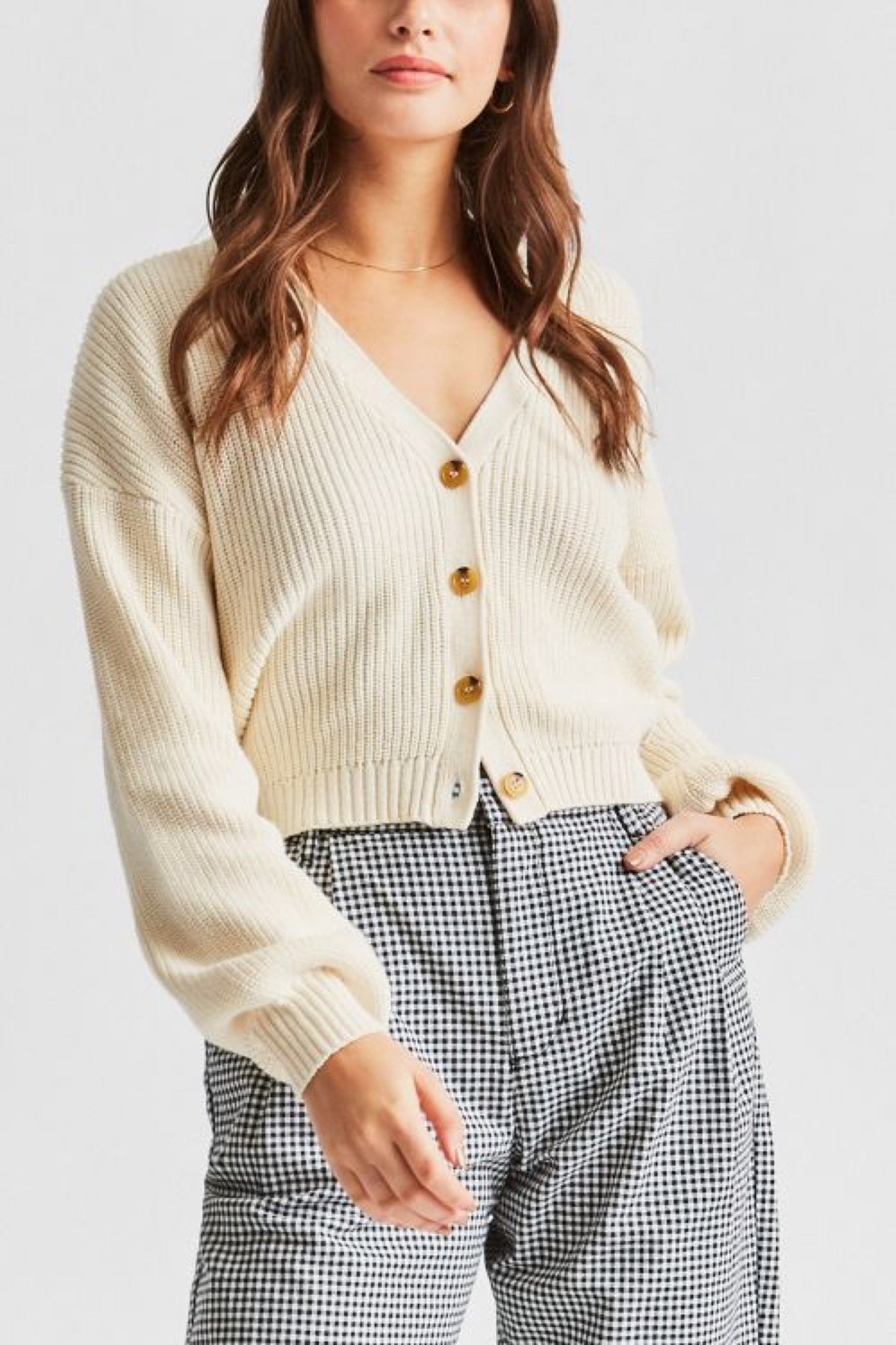 Brixton Barrio Cardigan - Dove  - Image 11 of 14