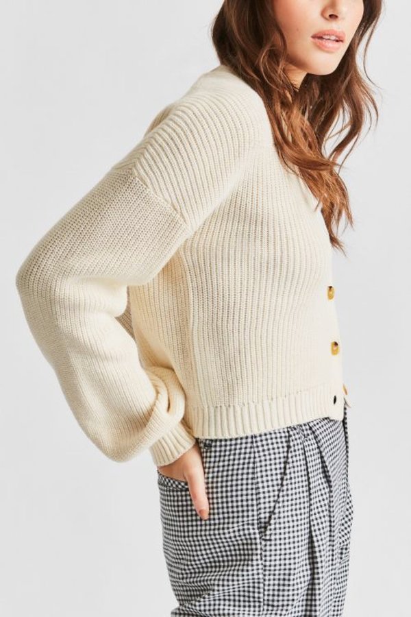 Brixton Barrio Cardigan - Dove 
