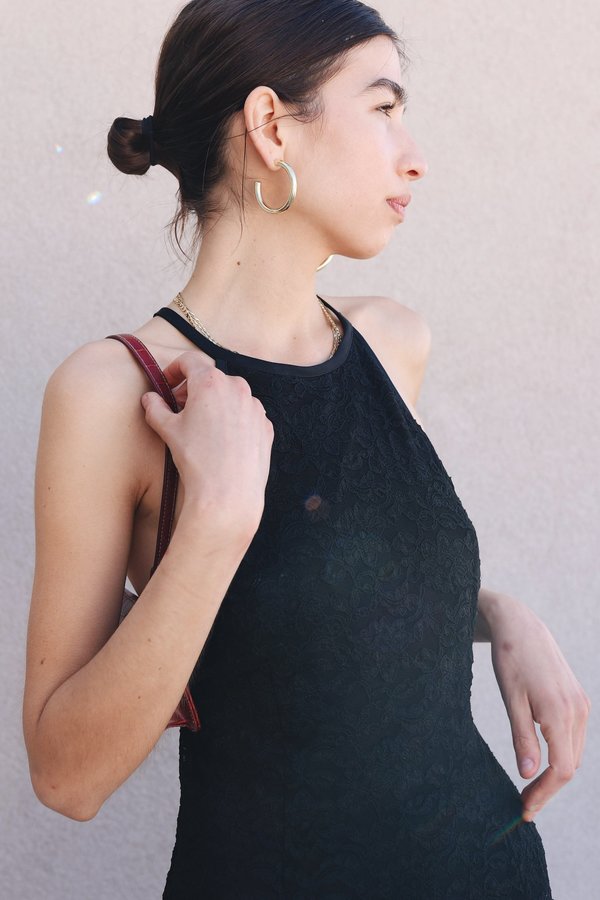 Vintage Lace Halter Dress - Black Vintage Lace Halter Dress - Black