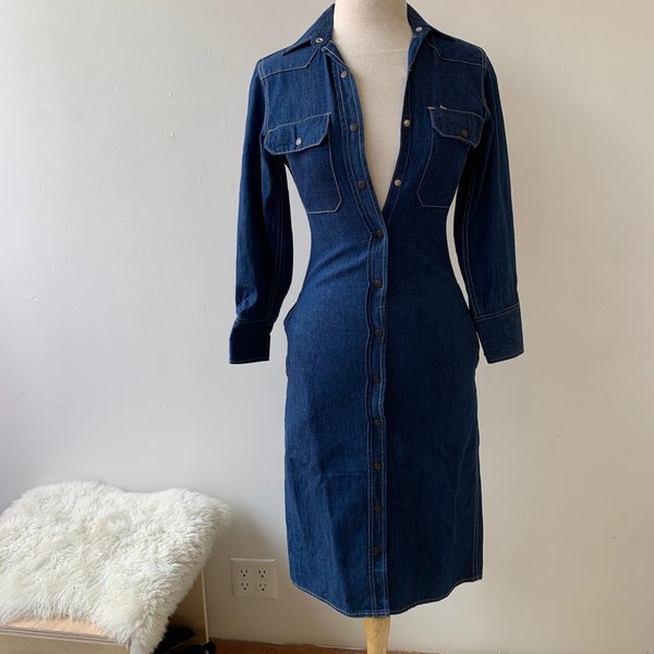 white christmas dresses 80s Denim Mini Dress main image 0