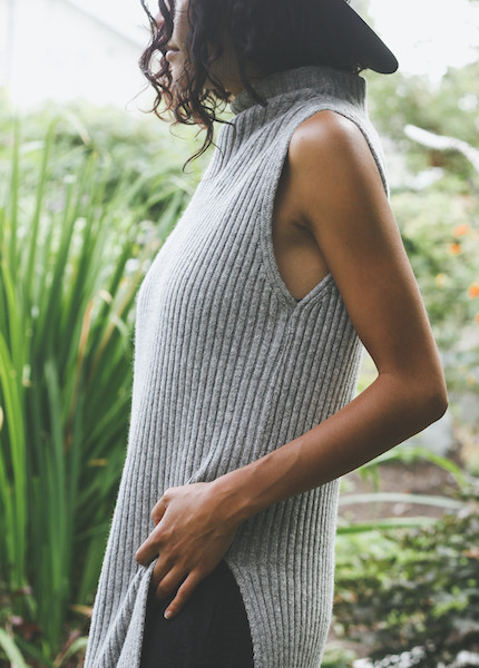 Achro - Sleeveless Ribbed Tunic in Gray Achro - Sleeveless Ribbed Tunic in Gray
