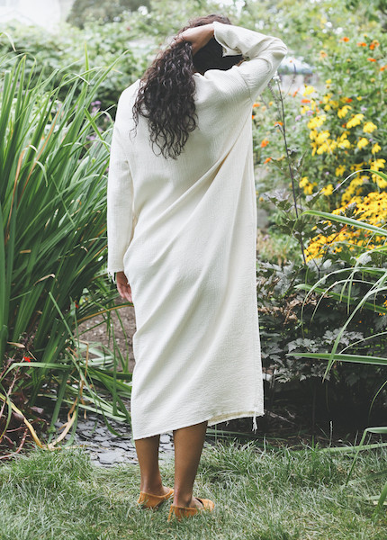 Black Crane - Quilted Long Dress in Cream Black Crane - Quilted Long Dress in Cream