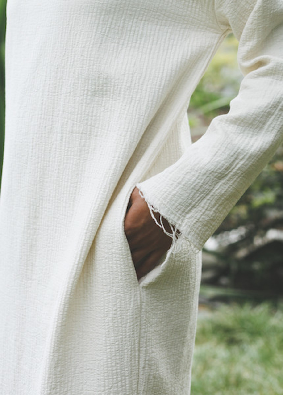 Black Crane Quilted Long Dress in Cream Garmentory