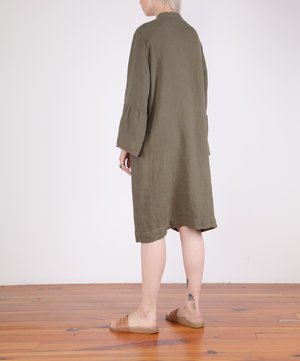 Hartford-Roda Bell Sleeve Linen Dress - ARMY Hartford-Roda Bell Sleeve Linen Dress - ARMY