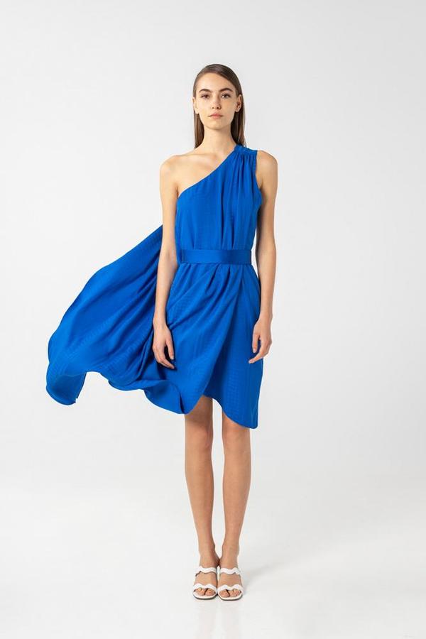 AISHA DIRI ASYMMETRIC LONG DRESS ONE SHOULDER - Saphire Blue AISHA DIRI ASYMMETRIC LONG DRESS ONE SHOULDER - Saphire Blue