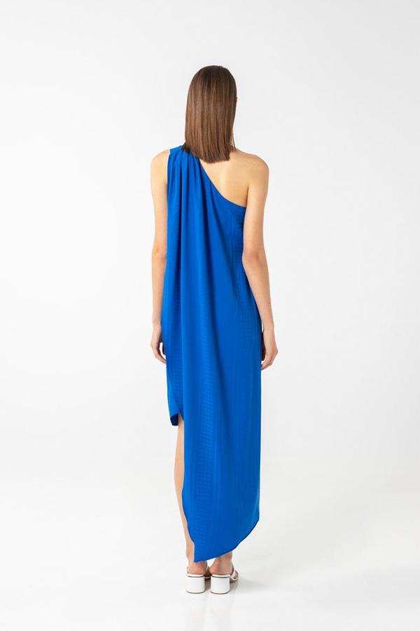 AISHA DIRI ASYMMETRIC LONG DRESS ONE SHOULDER - Saphire Blue AISHA DIRI ASYMMETRIC LONG DRESS ONE SHOULDER - Saphire Blue