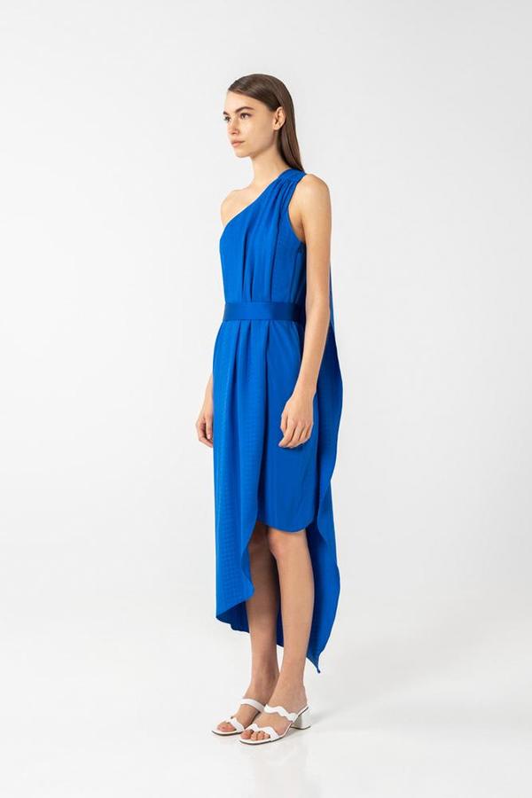 AISHA DIRI ASYMMETRIC LONG DRESS ONE SHOULDER - Saphire Blue AISHA DIRI ASYMMETRIC LONG DRESS ONE SHOULDER - Saphire Blue