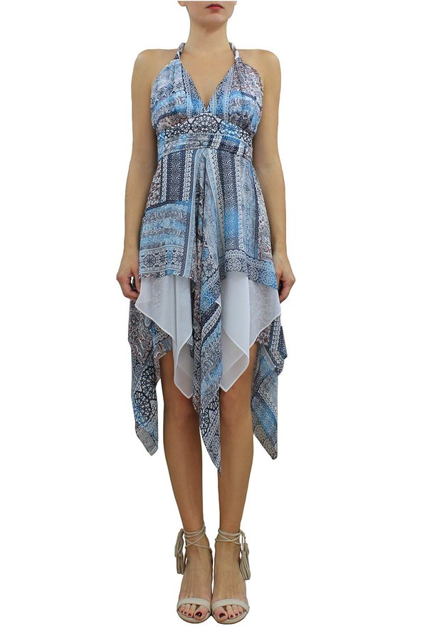 MARILIA CHRISTINA ASYMMETRIC PRINTED SILK DRESS MARILIA CHRISTINA ASYMMETRIC PRINTED SILK DRESS