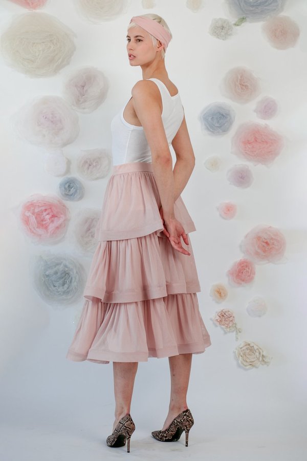 1014Lex. COTTON TULLE SKIRT - ADOBE ROSE 1014Lex. COTTON TULLE SKIRT - ADOBE ROSE
