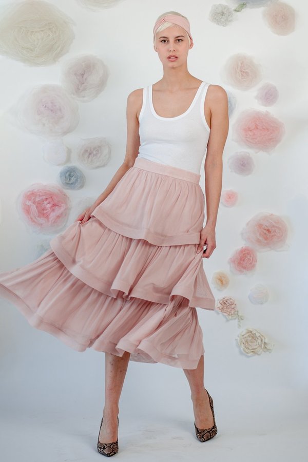 1014Lex. COTTON TULLE SKIRT - ADOBE ROSE 1014Lex. COTTON TULLE SKIRT - ADOBE ROSE