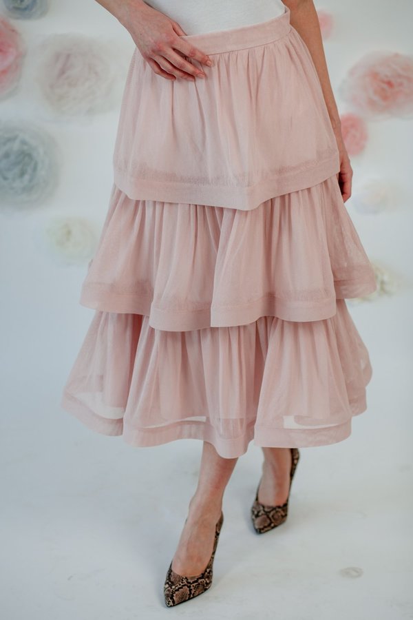 1014Lex. COTTON TULLE SKIRT - ADOBE ROSE 1014Lex. COTTON TULLE SKIRT - ADOBE ROSE