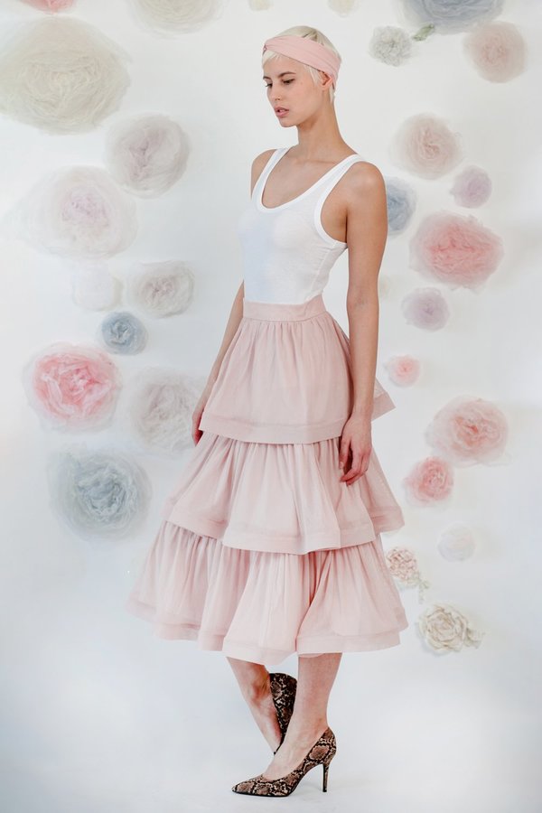 1014Lex. COTTON TULLE SKIRT - ADOBE ROSE 1014Lex. COTTON TULLE SKIRT - ADOBE ROSE