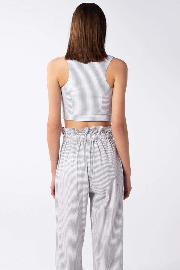 AISHA DIRI CROP TOP - Grey/White AISHA DIRI CROP TOP - Grey/White