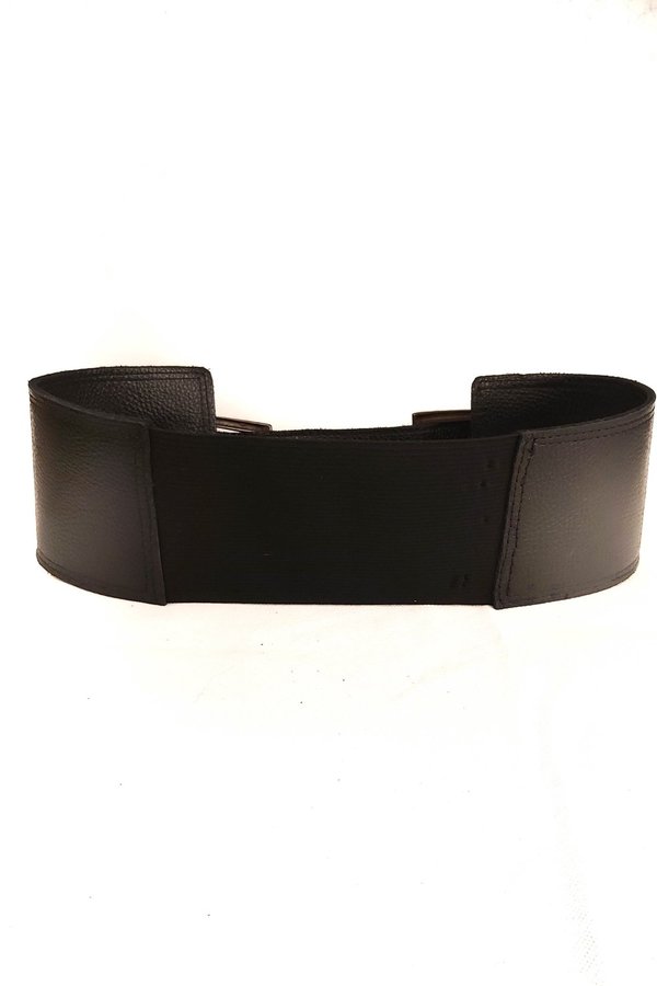SHEEP & WOLVES HANDCRAFTED LEATHER BELT WITH DOUBLE BRONZE METAL BUCKLE - BLACK SHEEP & WOLVES HANDCRAFTED LEATHER BELT WITH DOUBLE BRONZE METAL BUCKLE - BLACK