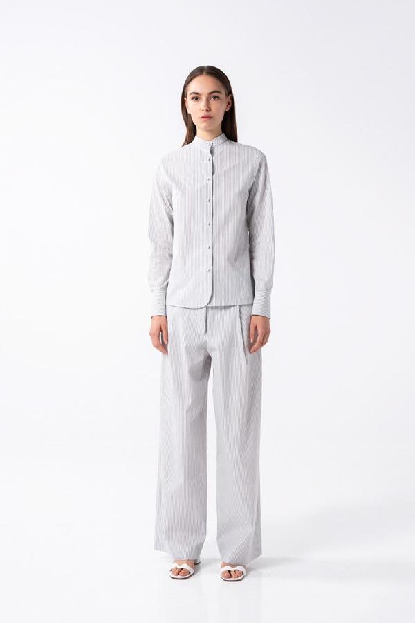 AISHA DIRI MAO STRIPPED SHIRT - Grey/white AISHA DIRI MAO STRIPPED SHIRT - Grey/white