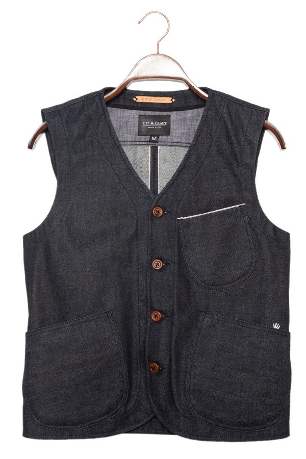 FIT & CRAFT MNEME VEST - Denim FIT & CRAFT MNEME VEST - Denim