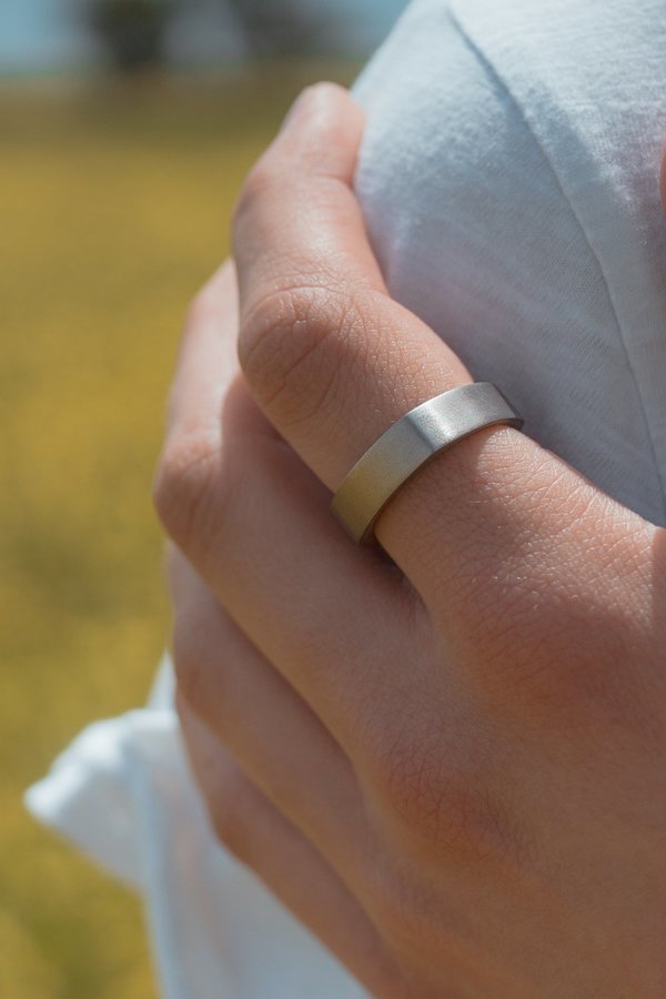 UNISEX ICEBOW DESIGNS NEURO FLAT WIDE RING - TITANIUM UNISEX ICEBOW DESIGNS NEURO FLAT WIDE RING - TITANIUM