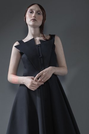 ESTIKE ORIGAMI DRESS - Black | Garmentory