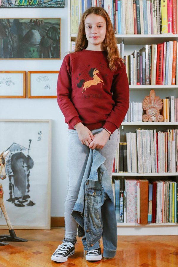 Kids ARTEMIS & APOLLON Pegasus Sweatshirt - Bordeaux Kids ARTEMIS & APOLLON Pegasus Sweatshirt - Bordeaux