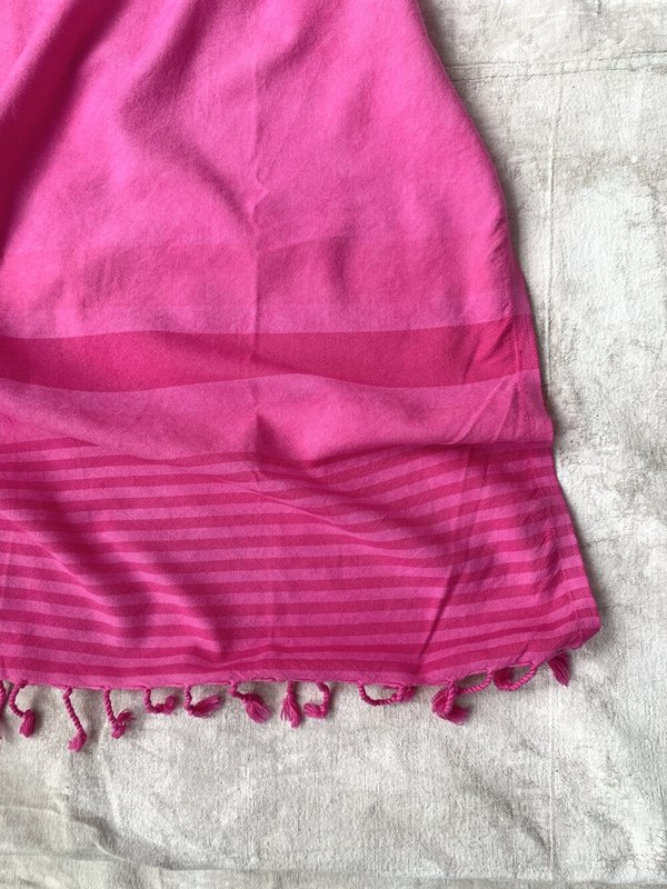 Cuttalossa & Co. Overdyed Retro Stripe Pestemal - Fuchsia Cuttalossa & Co. Overdyed Retro Stripe Pestemal - Fuchsia