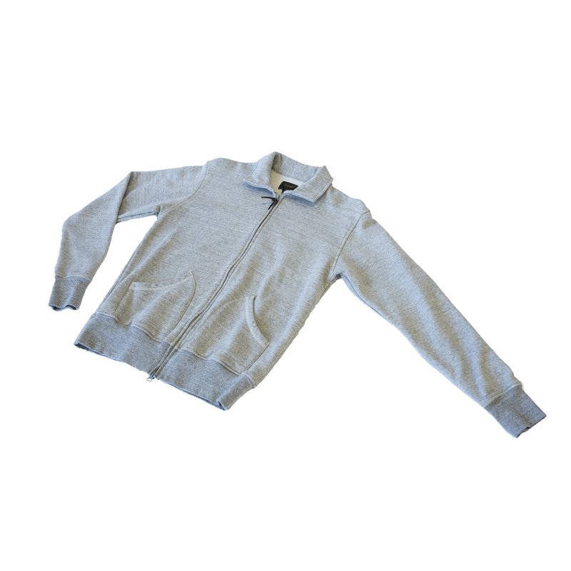 National Athletic Goods Full Zip Campus Mock Twist Terry - Mid Grey