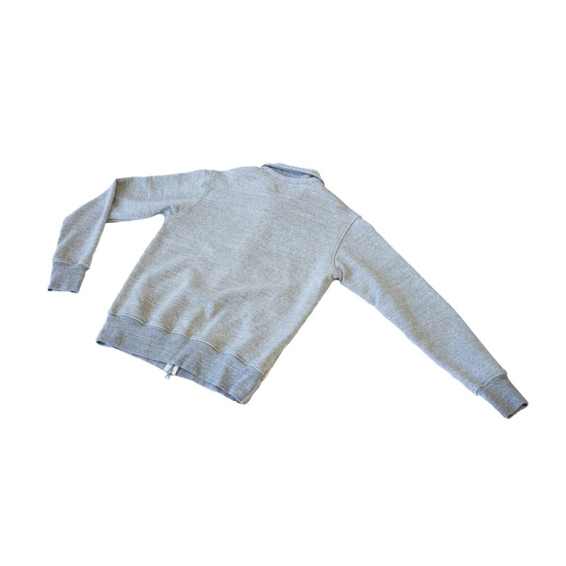 National Athletic Goods Full Zip Campus Mock Twist Terry - Mid Grey