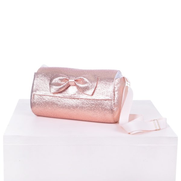 kids hucklebones bow bag - rose gold kids hucklebones bow bag - rose gold