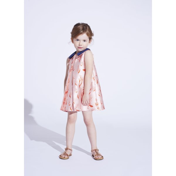 kids hucklebones double collar shift dress - rose/coral kids hucklebones double collar shift dress - rose/coral