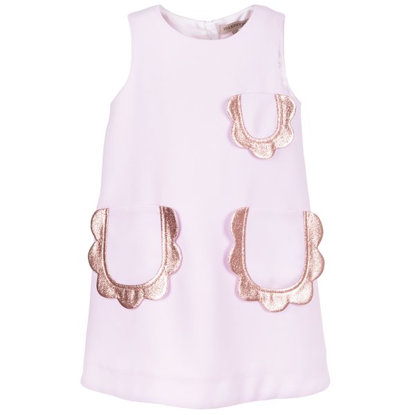 kids hucklebones petal pocket shift dress - lilac/rose gold kids hucklebones petal pocket shift dress - lilac/rose gold