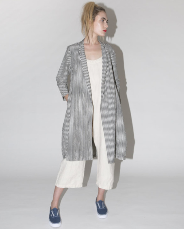 ALI GOLDEN NOTCH JACKET - STRIPED LINEN ALI GOLDEN NOTCH JACKET - STRIPED LINEN