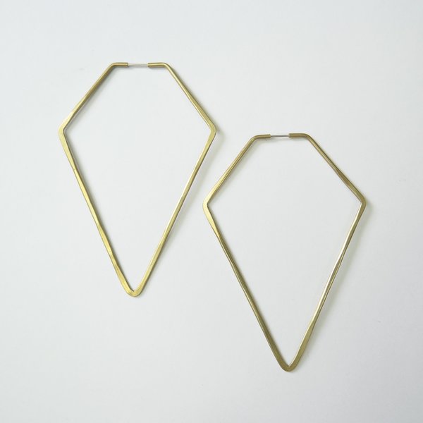 Essie Day High Diamond Hoop - Brass Essie Day High Diamond Hoop - Brass