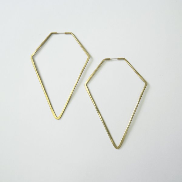 Essie Day High Diamond Hoop - Brass Essie Day High Diamond Hoop - Brass