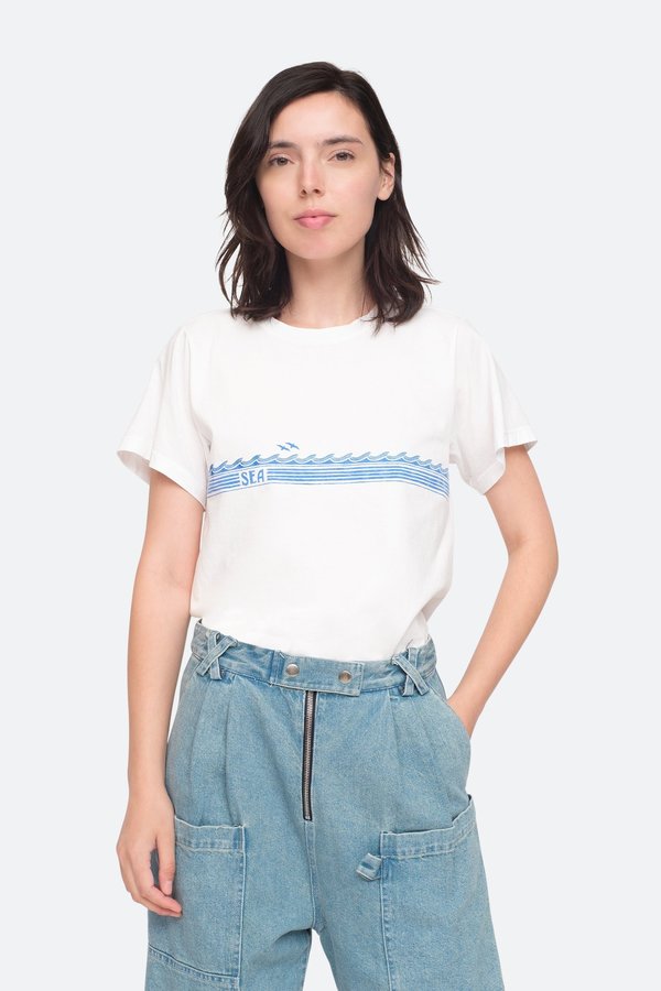 Sea NY Malibu Waves Tee - white Sea NY Malibu Waves Tee - white