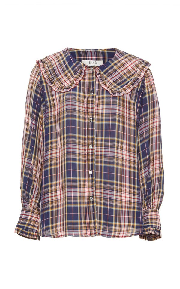 Sea NY Rooney Ruffle Blouse - blue/red Sea NY Rooney Ruffle Blouse - blue/red