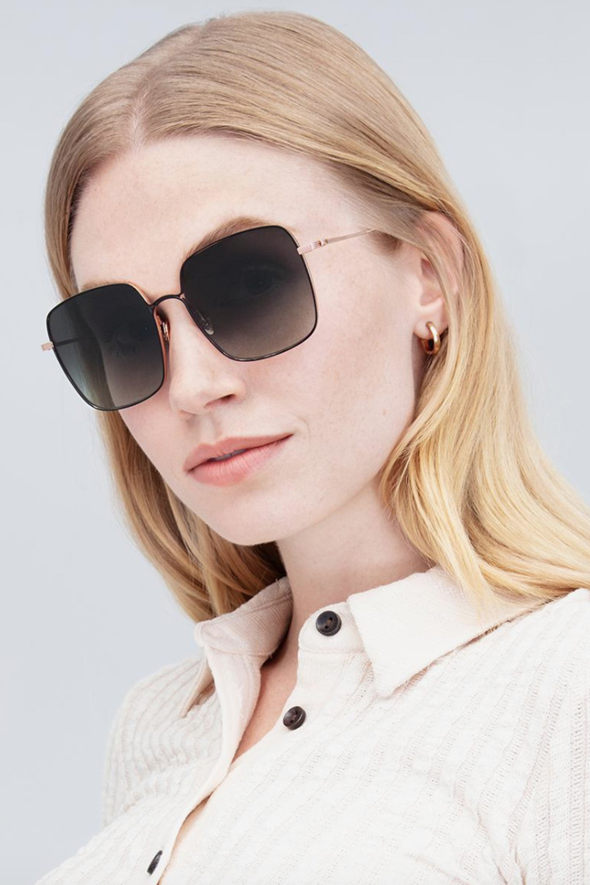 KREWE Eve Sunglasses Rose Gold/Matte Black (disco) NEW* Oakley Caveat POLARIZED Galaxy Rose Gold 60mm Aviator  main image 3