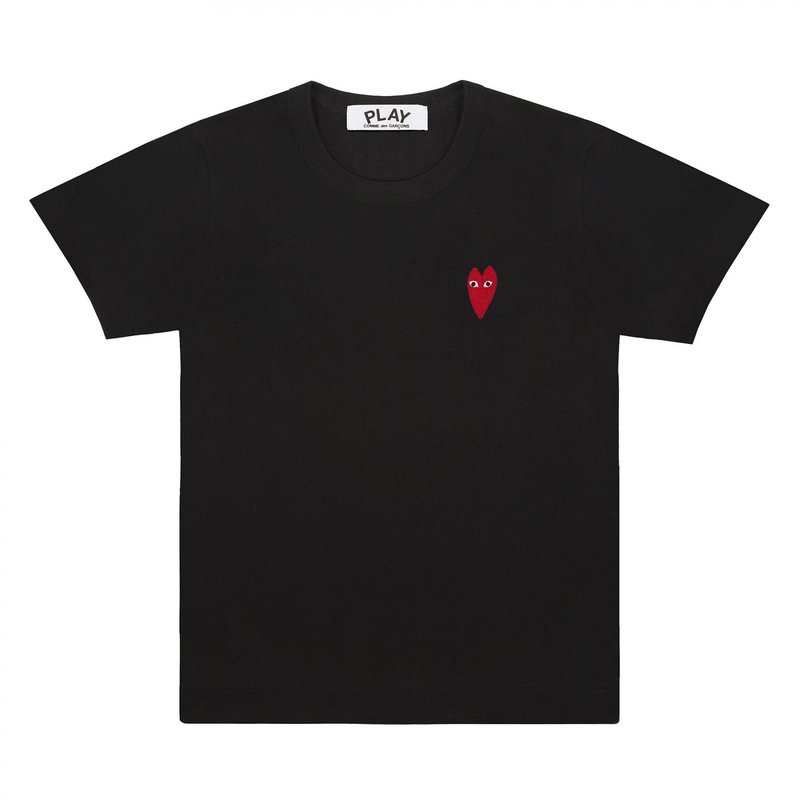 COMME des GARCONS ハートロゴ カットソー　ブラック/ドット S 送料無料】COMME des GARCONS メンズ ハートロゴ カットソー
