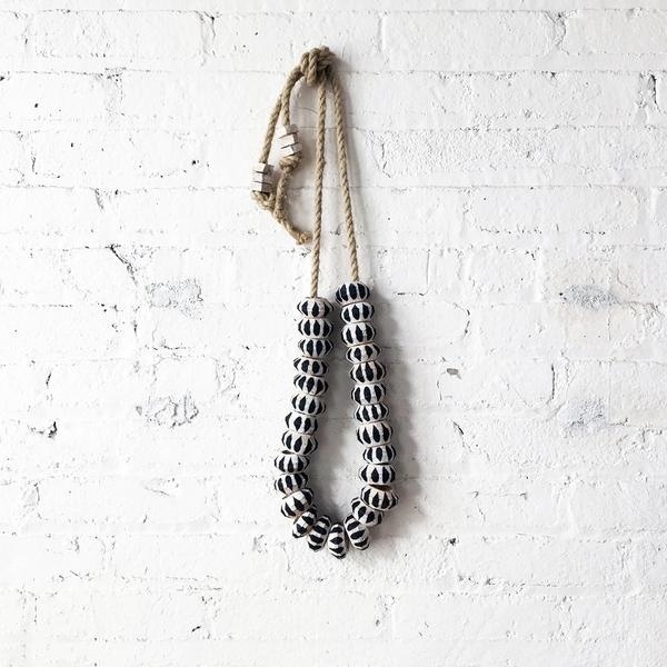 MQuan Striped Ceramic Garland - Indigo MQuan Striped Ceramic Garland - Indigo