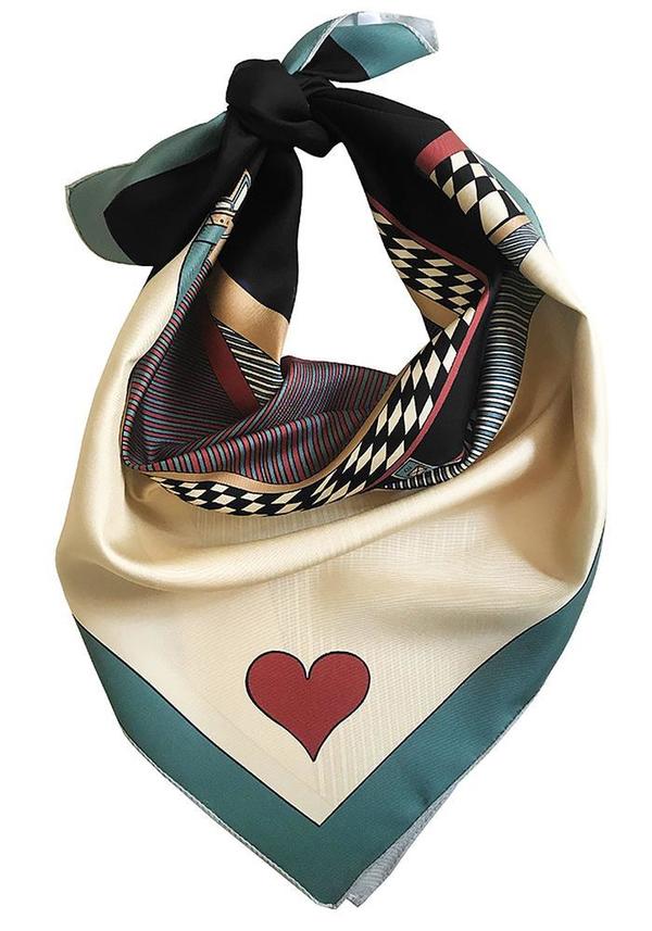 Annee Queen of Hearts Silk Scarf Annee Queen of Hearts Silk Scarf